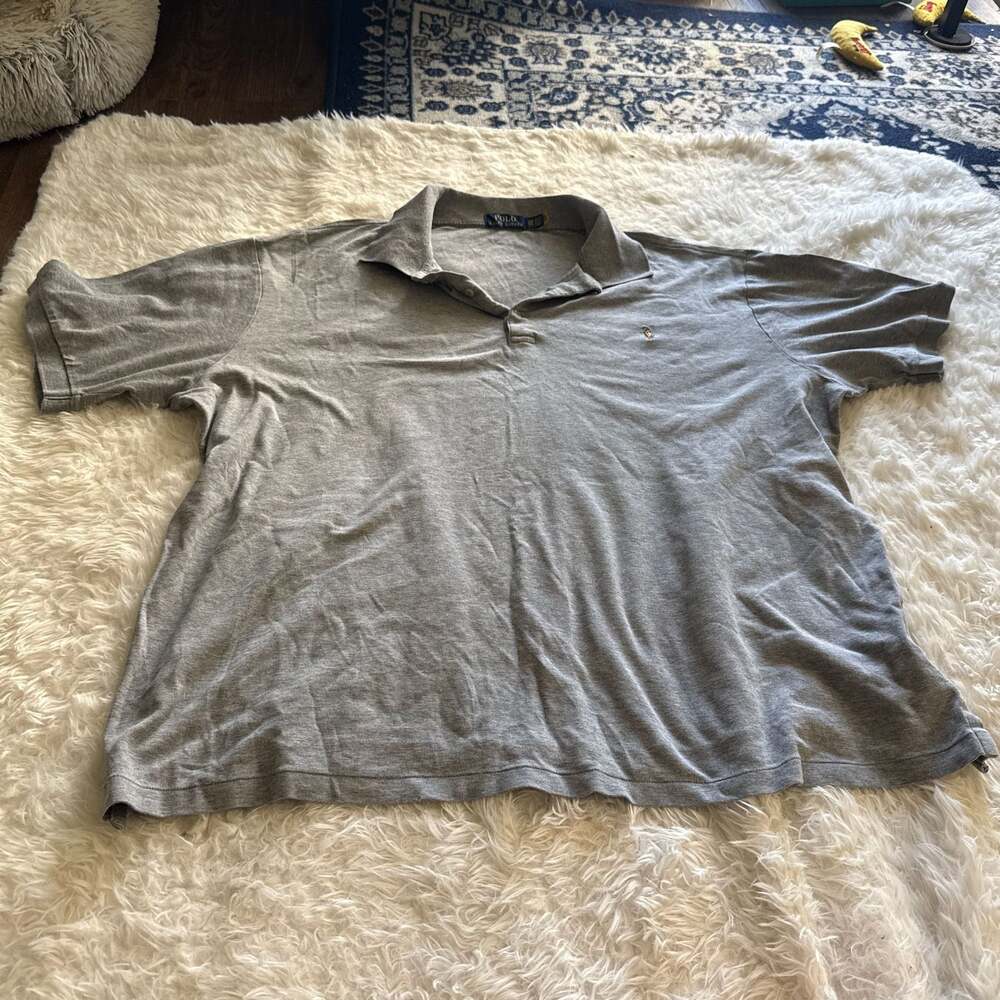 Polo Ralph Lauren Men's Heather Gray Short Sleeve Polo Shirt‎